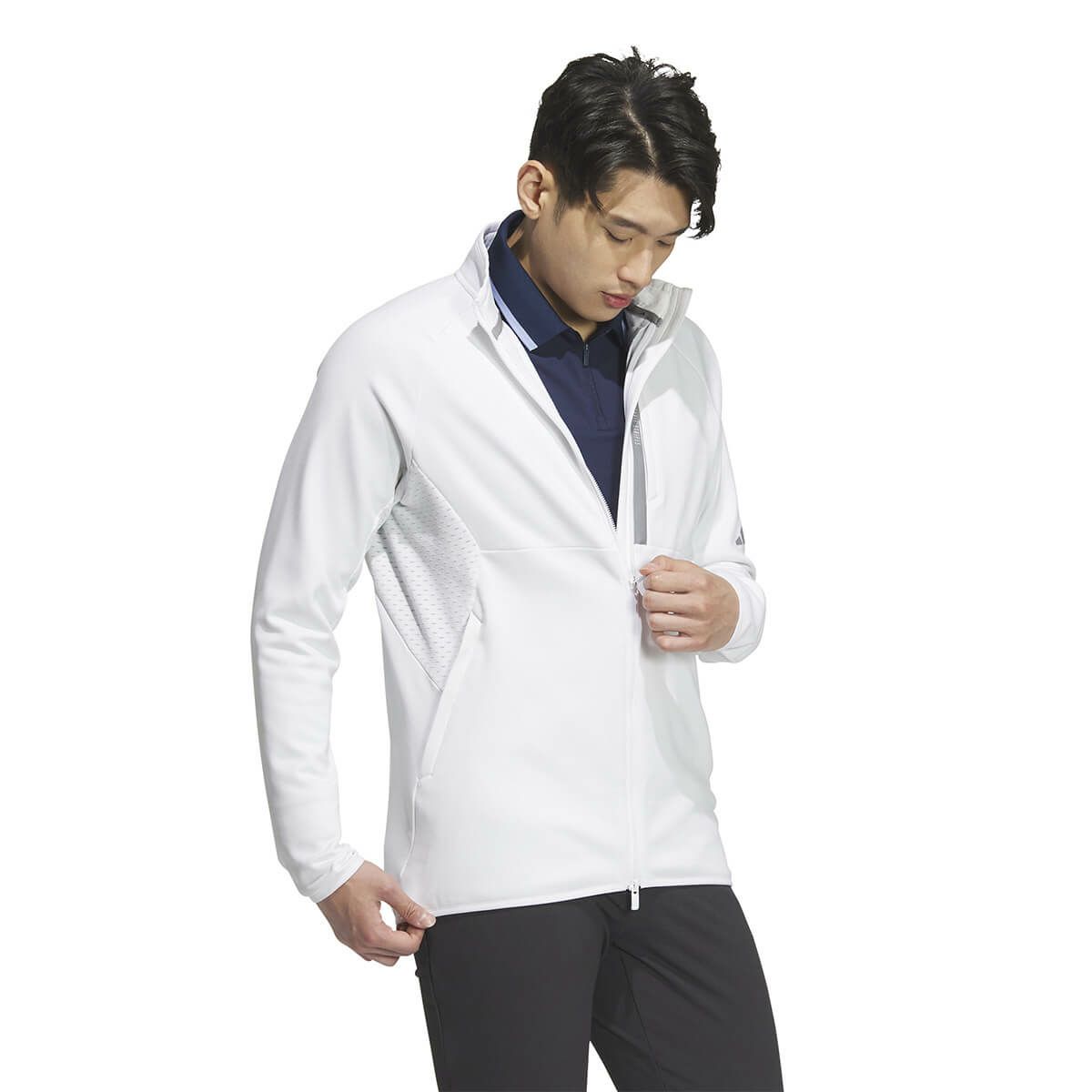 アディダス adidas　メンズ ULTIMATE365 裏起毛 サイドメッシュ切替 長袖 フルジップ ジャケット JTY65　2024年モデル ホワイト（IM6470） 詳細1