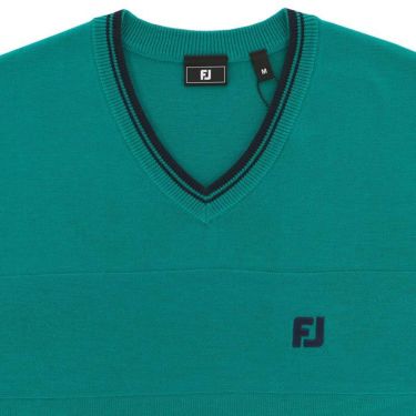 フットジョイ FootJoy　メンズ ロゴ刺繍 編地切替 長袖 Vネック セーター FJ-F24-M11　2024年モデル 詳細7