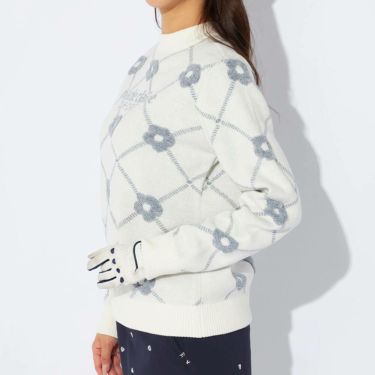 マリクレール marie claire　レディース ロゴジャガード 花柄 パイル編み 長袖 クルーネック セーター 734-721　2024年モデル 詳細7