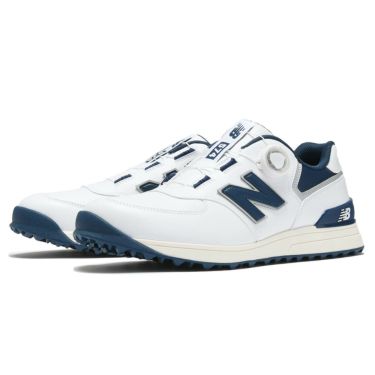 ニューバランスゴルフ　574 SL BOA v3 スパイクレス ゴルフシューズ UGBS574 J WHITE/NAVY　2024年モデル WHITE/NAVY（J）