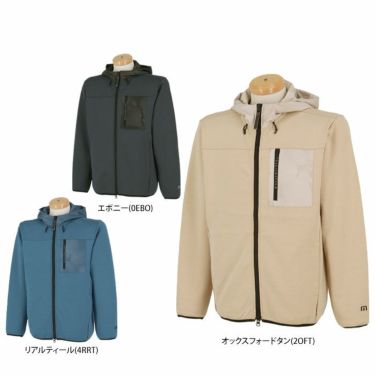 トラヴィスマシュー Travis Mathew　メンズ ロゴ刺繍 生地切替 ストレッチ 長袖 フルジップ フーディー 7AK027　2024年モデル 詳細1