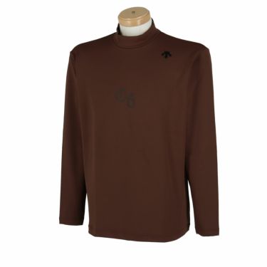 デサントゴルフ DESCENTE GOLF　メンズ ロゴプリント ストレッチ 長袖 モックネックシャツ DG4FLS06M　2024年モデル ブラウン（BW00）