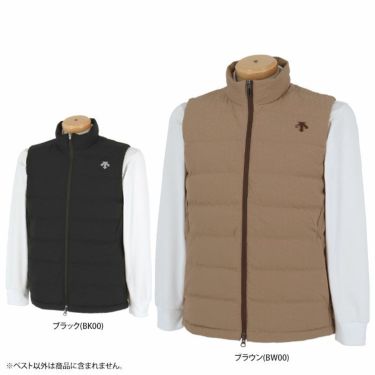 デサントゴルフ DESCENTE GOLF　メンズ 撥水 ロゴジャカード フルジップ ダウン ベスト DG4FVE00M　2024年モデル 詳細1