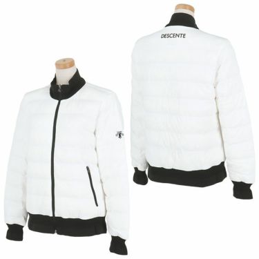 デサントゴルフ DESCENTE GOLF　レディース 撥水 防風 ロゴデザイン 中綿入り 長袖 フルジップ ジャケット DG4FJK02L　2024年モデル 詳細2