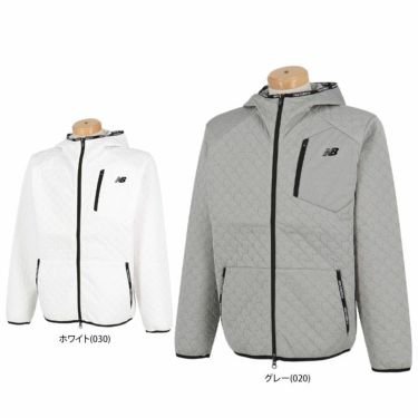 ニューバランスゴルフ　メンズ SPORT 防風 ロゴプリント 総柄キルト ストレッチ 長袖 フルジップ フーディー 012-4220003　2024年モデル 詳細1