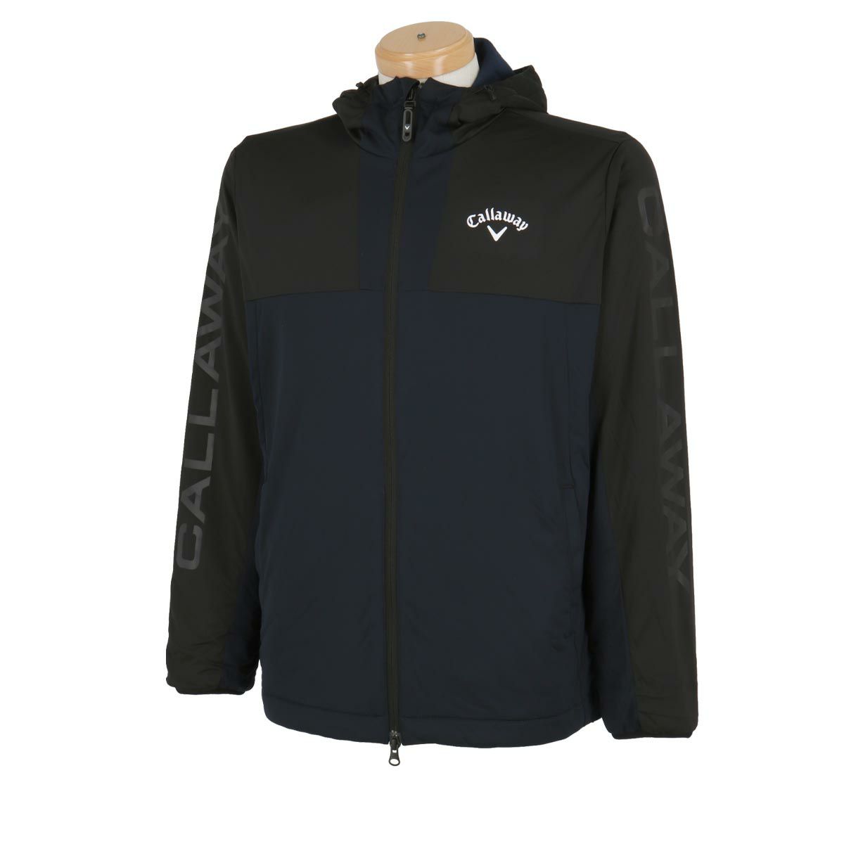 キャロウェイ Callaway　メンズ スターストレッチ カラーブロック メッシュ裏地 収納袋付き 長袖 フルジップ フード付き ブルゾン C24215106　2024年モデル ネイビー（1120）