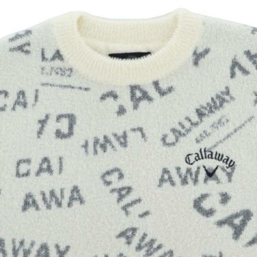 キャロウェイ Callaway　メンズ 総柄 ヘアリーニット 長袖 クルーネック セーター C24218105　2024年モデル 詳細3