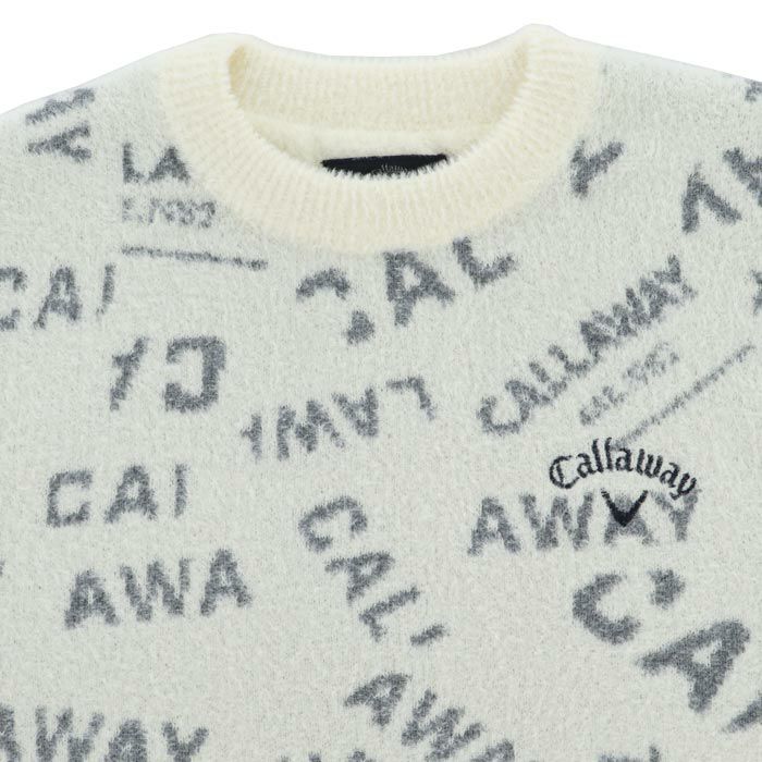 キャロウェイ Callaway　メンズ 総柄 ヘアリーニット 長袖 クルーネック セーター C24218105　2024年モデル 詳細3