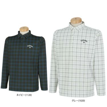 サイズ：L CALLAWAY キャロウェイ  裏微起毛 長袖ポロシャツ チェック柄 ブラック系 [240101444655] ゴルフウェア メンズ ストスト 000000075866-01-m.jpg?t=