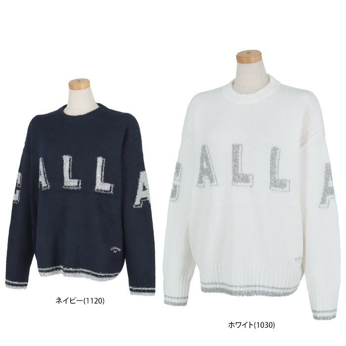 キャロウェイ Callaway レディース メタリックロゴ 長袖 クルーネック