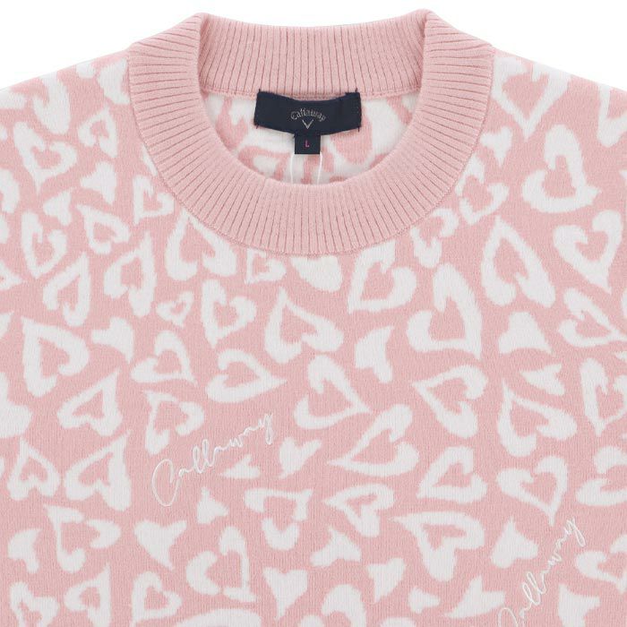 キャロウェイ Callaway　レディース レオパード柄 ジャカード 長袖 クルーネック セーター C24218206　2024年モデル 詳細3