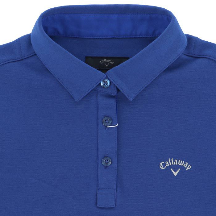 キャロウェイ Callaway　レディース メタリックロゴプリント ポンチ素材 長袖 ポロシャツ C24233203　2024年モデル 詳細3