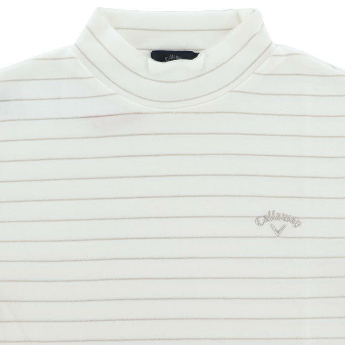 キャロウェイ Callaway　レディース ラメボーダー柄 微起毛生地 保温 長袖 モックネックシャツ C24233206　2024年モデル 詳細3