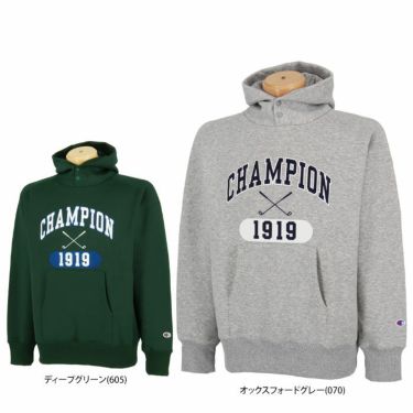 チャンピオンゴルフ ChampionGOLF　メンズ ビッグロゴプリント スウェット 裏起毛 長袖 パーカー C3-AG101　2024年モデル 詳細1