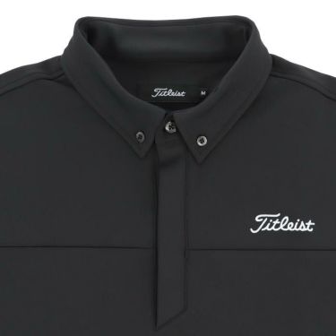 タイトリスト Titleist　メンズ ロゴ刺繍 ストレッチ 裏微起毛 長袖 ボタンダウン ポロシャツ TLPMT303J　2024年モデル 詳細3