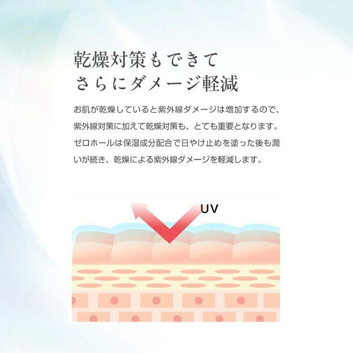 ZERO HOLE ゼロホール 日焼け止めクリーム（無香料） 25g 詳細4