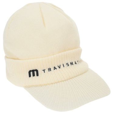 トラヴィスマシュー Travis Mathew　メンズ ロゴ刺繍 つば付き ニット キャップ 7AK924 1VAN バニラアイス　2024年モデル バニラアイス（1VAN）