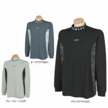 オークリー OAKLEY　メンズ ロゴプリント 生地切替 ストレッチ 長袖 モックネックシャツ FOA406963　2024年モデル