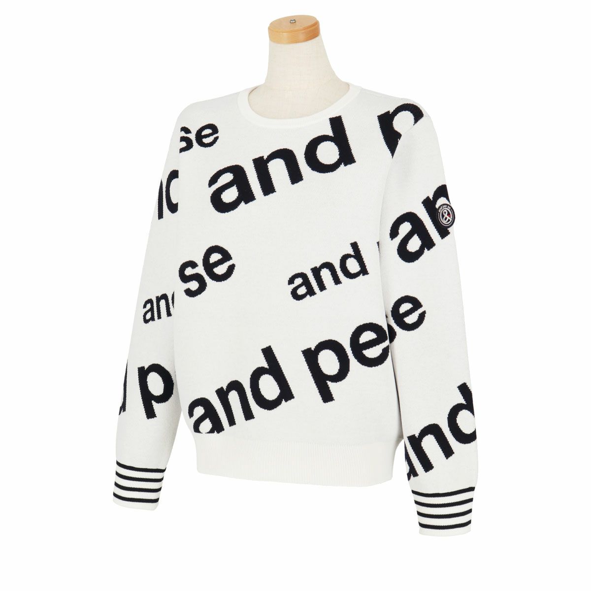 アンパスィ and per se　レディース ロゴデザイン ジャガード 長袖 クルーネック セーター AFF2324B1　2024年モデル 詳細4