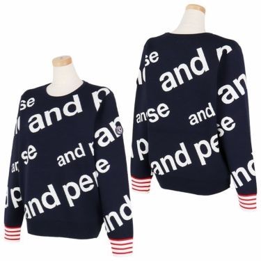 アンパスィ and per se　レディース ロゴデザイン ジャガード 長袖 クルーネック セーター AFF2324B1　2024年モデル 詳細5