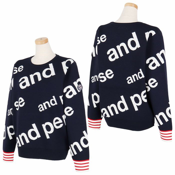 アンパスィ and per se　レディース ロゴデザイン ジャガード 長袖 クルーネック セーター AFF2324B1　2024年モデル 詳細5