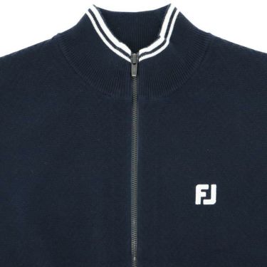 フットジョイ FootJoy　メンズ ヘリンボン柄 防風裏地 ストレッチ 長袖 フルジップ セーター FJ-F24-M12　2024年モデル 詳細3