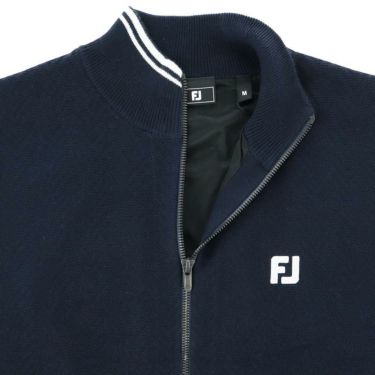 フットジョイ FootJoy　メンズ ヘリンボン柄 防風裏地 ストレッチ 長袖 フルジップ セーター FJ-F24-M12　2024年モデル 詳細4