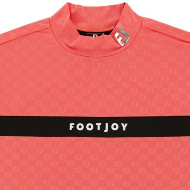 フットジョイ FootJoy　メンズ ラインデザイン 生地切替 ロゴ柄 裏微起毛 ストレッチ 長袖 モックネックシャツ FJ-F24-S07　2024年モデル 詳細3