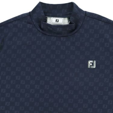 フットジョイ FootJoy　レディース 総柄 シルバーロゴプリント 裏微起毛 長袖 モックネックシャツ FJW-F24-S06　2024年モデル 詳細3