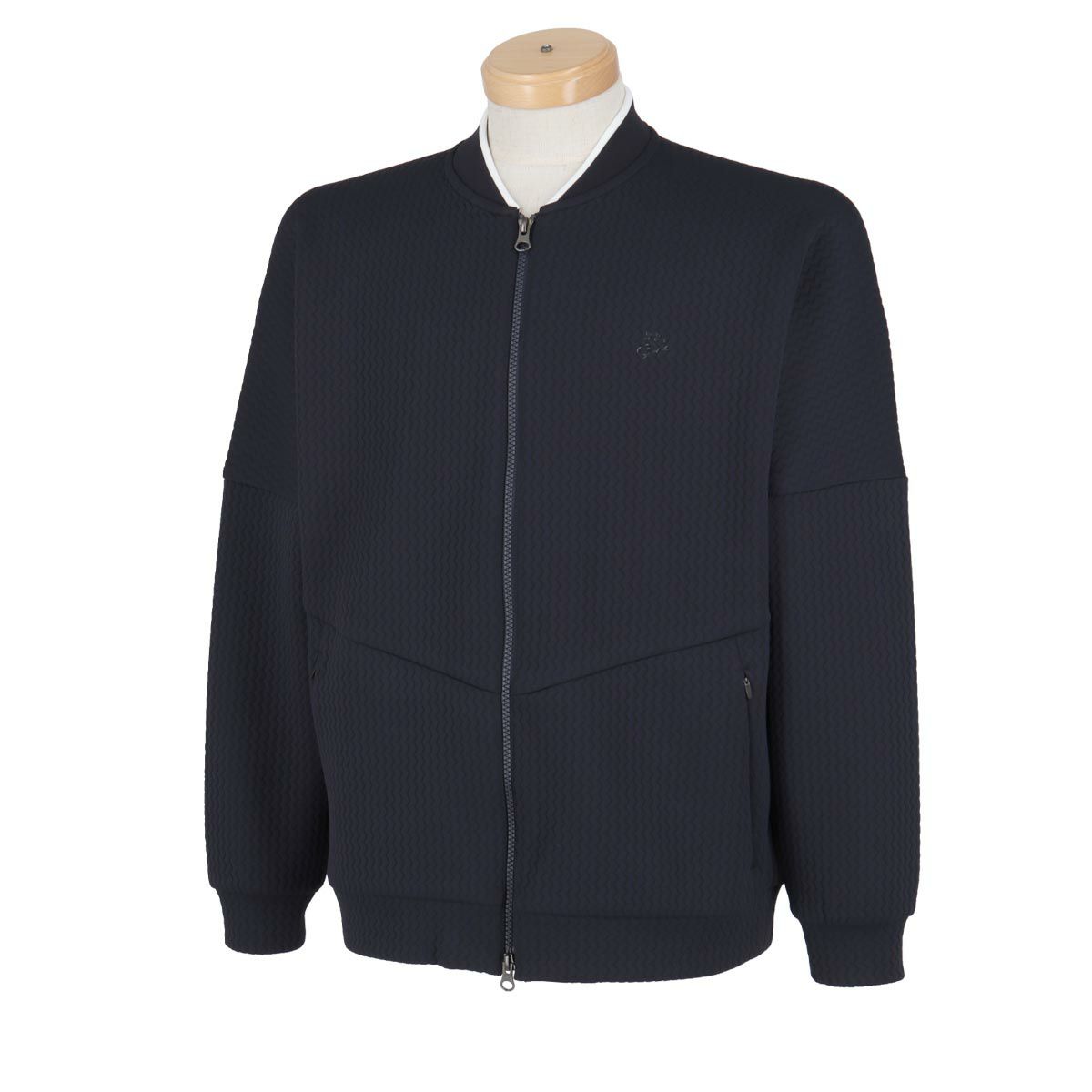 ユナイテッドアローズゴルフ　メンズ キルティング ニット 長袖 フルジップ ブルゾン 6025-699-0042　2024年モデル ネイビー（79）