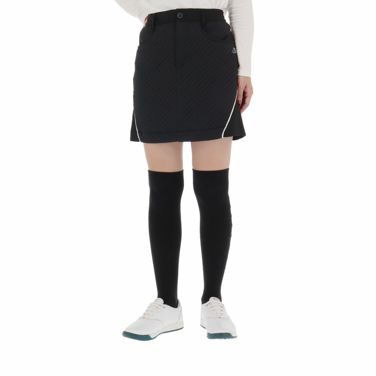 ユナイテッドアローズゴルフ　レディース 生地切替 アンダーパンツ付き スカート 6024-699-0017　2024年モデル ブラック（09）