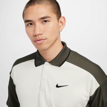 ナイキ NIKE　メンズ カラーブロック 半袖 ポロシャツ FQ1151 072 ライトボーン/カーゴカーキ/ブラック/ブラック　2024年モデル 詳細2