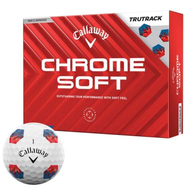 キャロウェイ　クロム ソフト トゥルートラック 2024年モデル　ゴルフボール 1ダース（12球入り） レッド/ブルー TRUTRACK-BLU/RED（ホワイト）