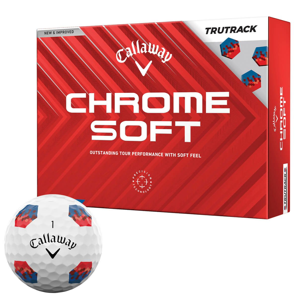 キャロウェイ　クロム ソフト トゥルートラック 2024年モデル　ゴルフボール 1ダース（12球入り） レッド/ブルー TRUTRACK-BLU/RED（ホワイト）