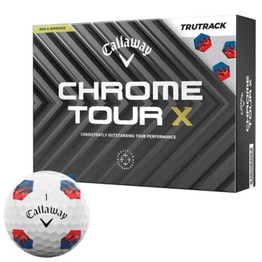キャロウェイ　クロム ツアーX トゥルートラック 2024年モデル　ゴルフボール　1ダース（12球入り） トゥルートラック レッド/ブルー TRUTRACK-BLU/RED（ホワイト）