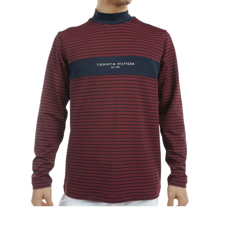 トミー ヒルフィガー ゴルフ メンズ ロゴプリント 配色切替 ストレッチ