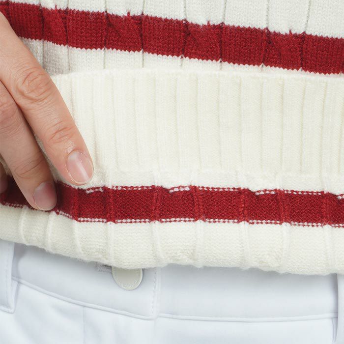 トミー ヒルフィガー ゴルフ　レディース ケーブル編み 長袖 クルーネック セーター THLA478　2024年モデル 詳細2