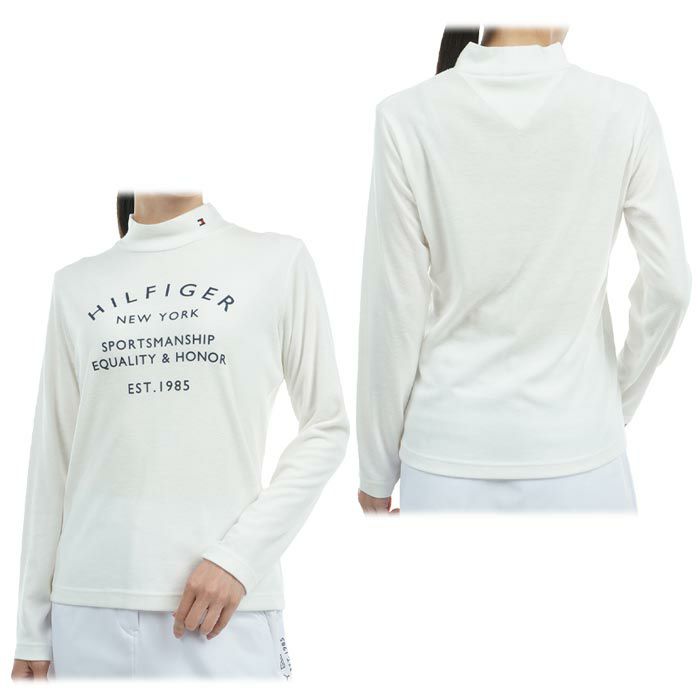 トミー ヒルフィガー ゴルフ　レディース 起毛生地 ロゴプリント 長袖 モックネックシャツ THLA486　2024年モデル 詳細2
