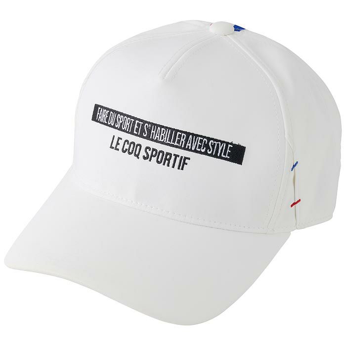 ルコック Le coq sportif　メンズ トリコロールテープ ゴルファーズ キャップ LG4FCP02M WH00 ホワイト　2024年モデル ホワイト（WH00）