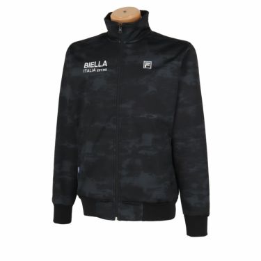 フィラ FILA　メンズ 防風 カモフラージュ柄 ストレッチ ボンディング 裏フリース 長袖 フルジップ ブルゾン 784-290Y ブラック（BK）