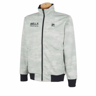 フィラ FILA　メンズ 防風 カモフラージュ柄 ストレッチ ボンディング 裏フリース 長袖 フルジップ ブルゾン 784-290Y ライトグレー（LGY）