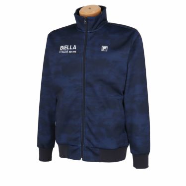 フィラ FILA　メンズ 防風 カモフラージュ柄 ストレッチ ボンディング 裏フリース 長袖 フルジップ ブルゾン 784-290Y ネイビー（NV）