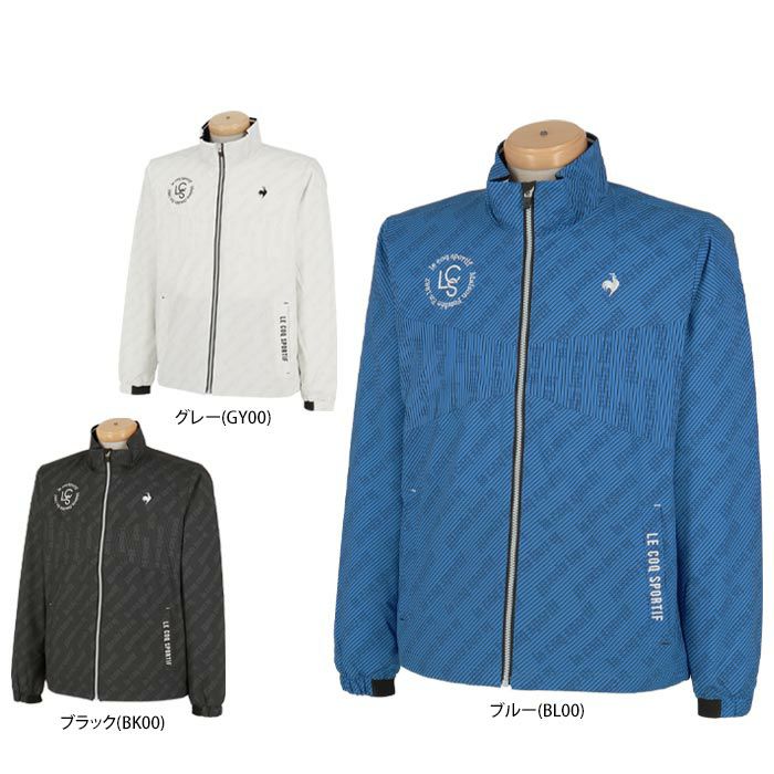 ルコック Le coq sportif　メンズ 撥水 防風 ロゴデザイン 総柄プリント ストレッチ 長袖 フルジップ ブルゾン LG4FWB05M　2024年モデル 詳細1