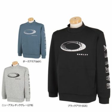 オークリー OAKLEY　メンズ ゴルフボールモチーフ ロゴプリント ストレッチ 長袖 モックネックシャツ FOA406952　2024年モデル 詳細1