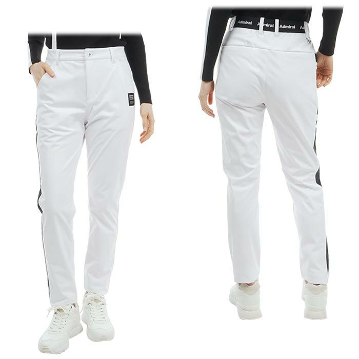 アドミラル Admiral　レディース 撥水 サイドライン ロゴプリント 防風 ストレッチ 裏フリース ボンディング ロングパンツ ADLA479　2024年モデル [裾上げ対応1●] 詳細2