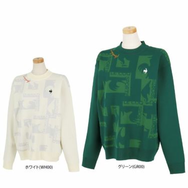 ルコック Le coq sportif　レディース コラージュ柄 ジャガード 長袖 モックネック セーター LG4FST00L　2024年モデル 詳細1