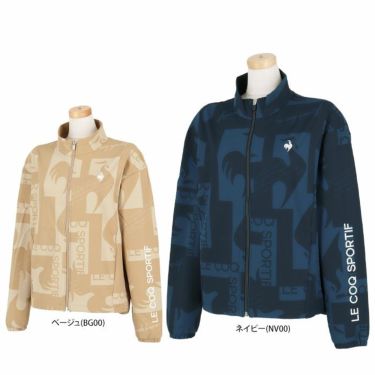 ルコック Le coq sportif　レディース 撥水 ロゴデザイン 総柄 ストレッチ 長袖 フルジップ ブルゾン LG4FWB00L　2024年モデル 詳細1