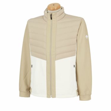 デサントゴルフ DESCENTE GOLF　メンズ 撥水 防風 ストレッチ 長袖 ハイブリッド フルジップ ダウン ジャケット DG4FDJ01M　2024年モデル ベージュ（BG00）