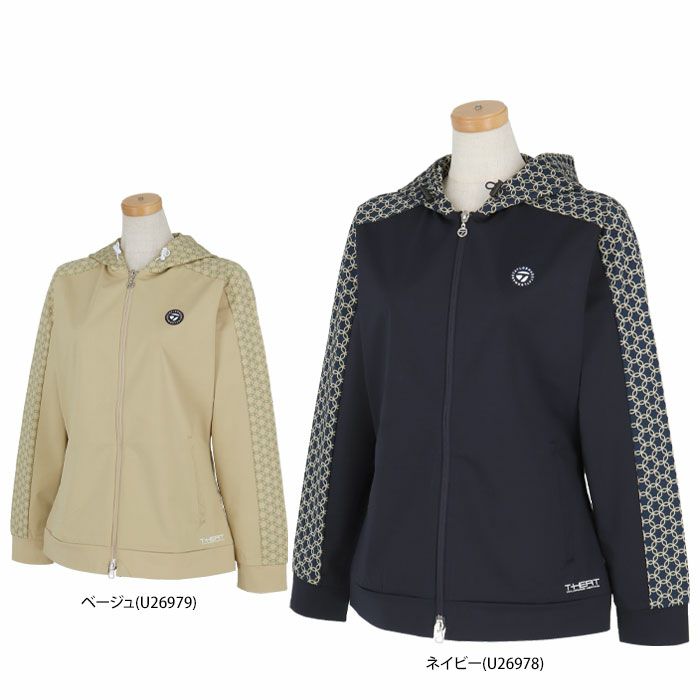 テーラーメイド TaylorMade　レディース 撥水 防風 生地切替 ストレッチ 長袖 フルジップ フーディー UN423　2024年モデル 詳細1