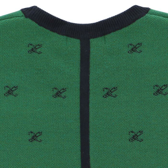 ジュン アンド ロペ JUN ＆ ROPE　レディース モノグラムジャガード 飛び柄 ライン配色 長袖 パフスリーブ クルーネック ニット プルオーバー ERM64300　2024年モデル 詳細4